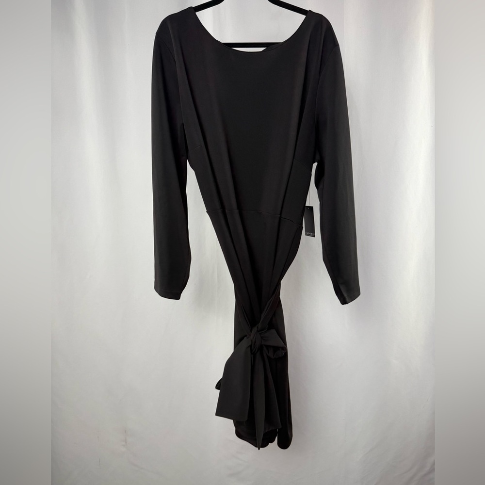 NWT Eloquii 3/4 Sleeve Dress with Bow Detail IN Black Size 28